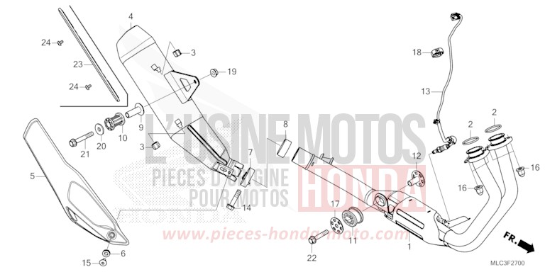 SILENCIEUX D'ECHAPPEMENT for Transalp 750 MAT IRIDIUM GRAY METALLIC (NHC64) from 2023